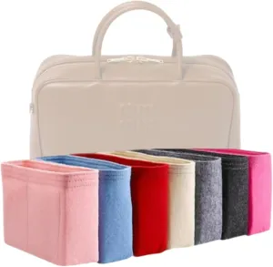 Xoppia Bag Organizer compatible with MiuMiu Leather Beau bag. Felt Bag Insert for Handbag. Bag Liner for Women Tote Bags. (Black, Style B)