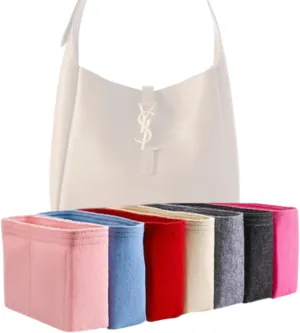 Xoppia Bag Organizer compatible with YSL Le 5 À 7 Soft Hobo(Small). Felt Bag Insert for Handbag. Bag Liner for Women Tote Bags. (Beige, Style B)