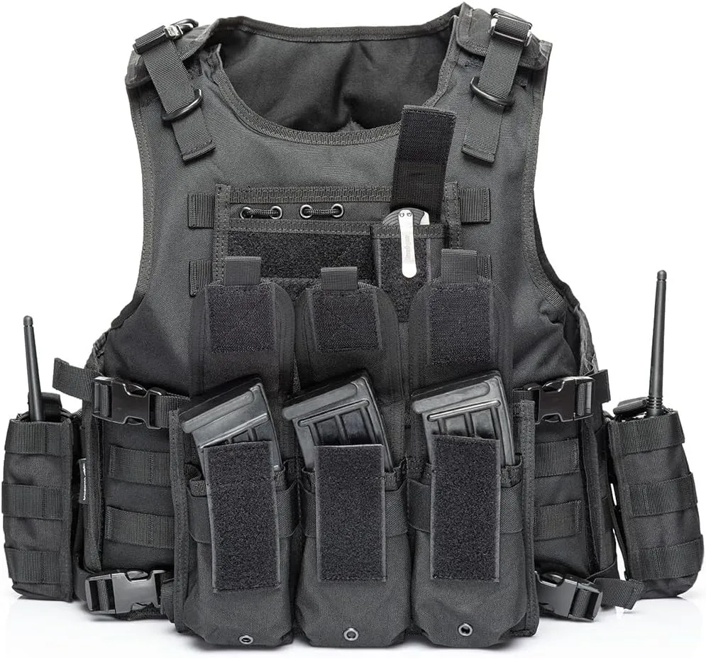 YAKEDA Adjustable Tactical Airsoft Training Vest | Camping, Fishing, Hunting,Gift for Halloween and New Year