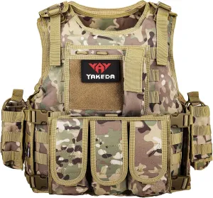 YAKEDA Outdoor Tactical Airsoft Vest Adjustable Fit Adult