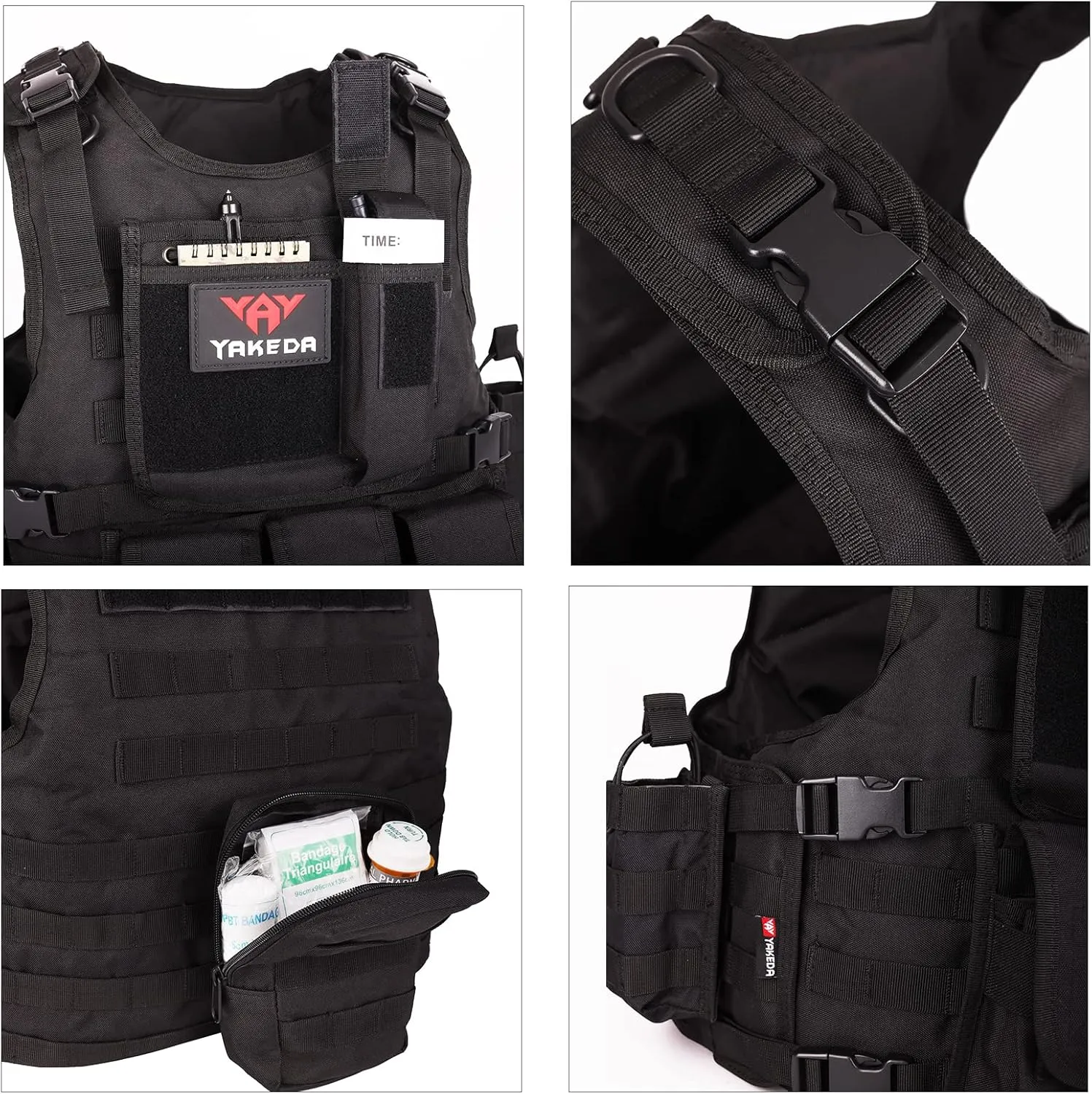 YAKEDA Outdoor Tactical Airsoft Vest Adjustable Fit Adult
