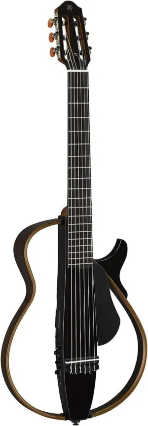 Yamaha SLG200N TBL Nylon String Silent Guitar with Hard Gig Bag, Translucent Black