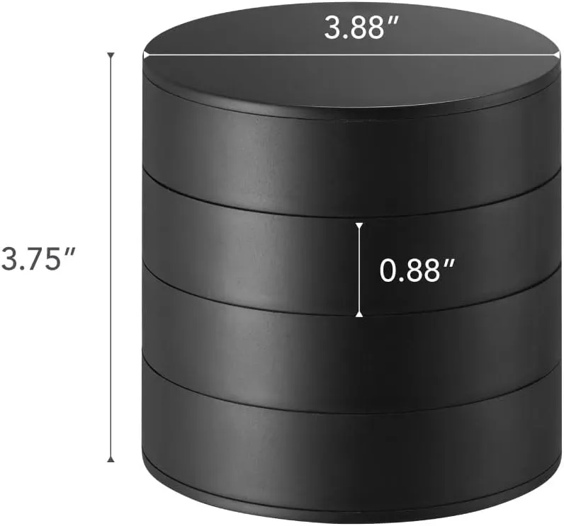 Yamazaki Home Secti Oned Jewelry Organizer Nail Art Supplies Earring Accessories Storage Holder Rotating Display ABS Plastic One Size Black