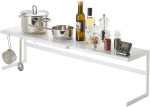 Yamazaki Home Tower Expandable Support Rack - Kitchen Storage Shelf Organizer - Large - Steel