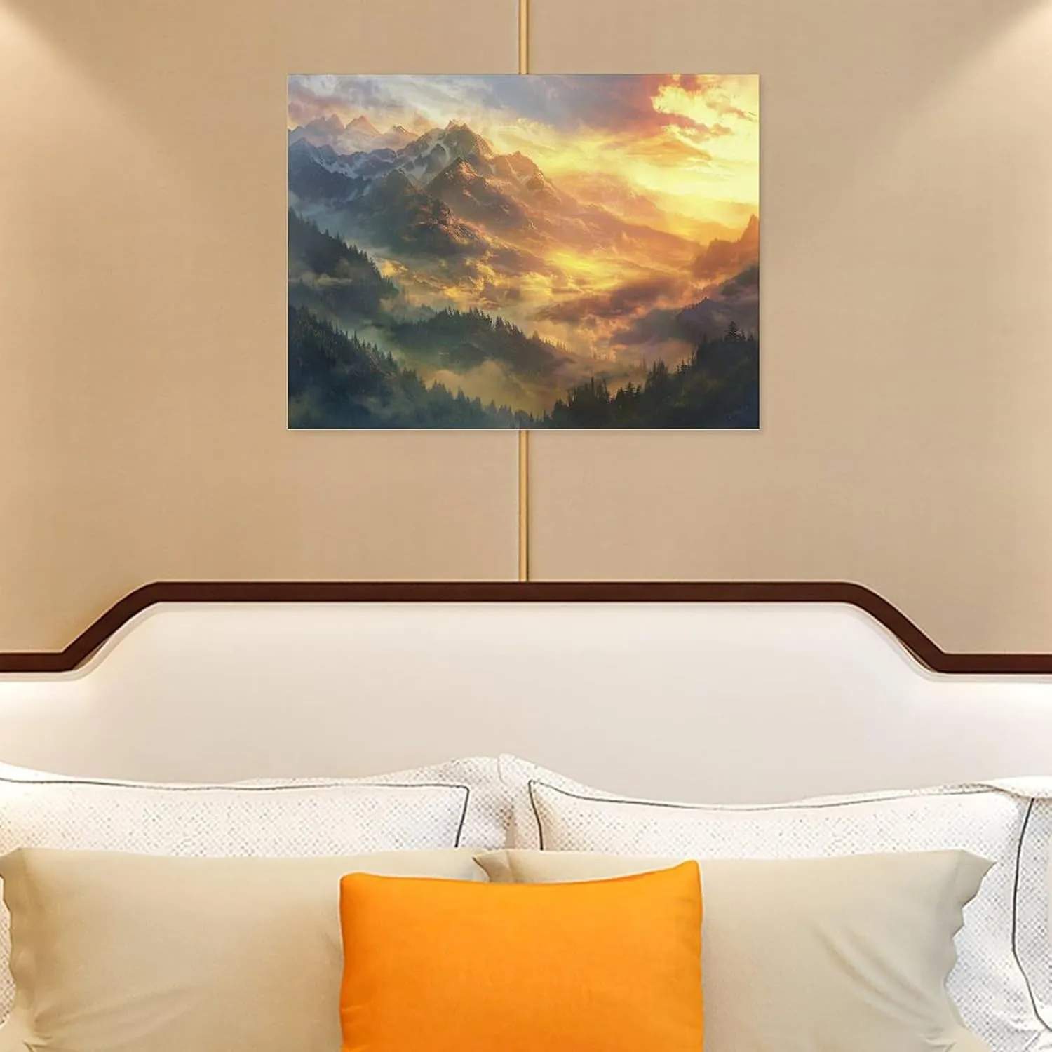 yguaszm Unframed Canvas Print, Sunrise Mountain Top Design, Unique Gift Idea, Premium Canvas, for Living Room, Gift for Friends