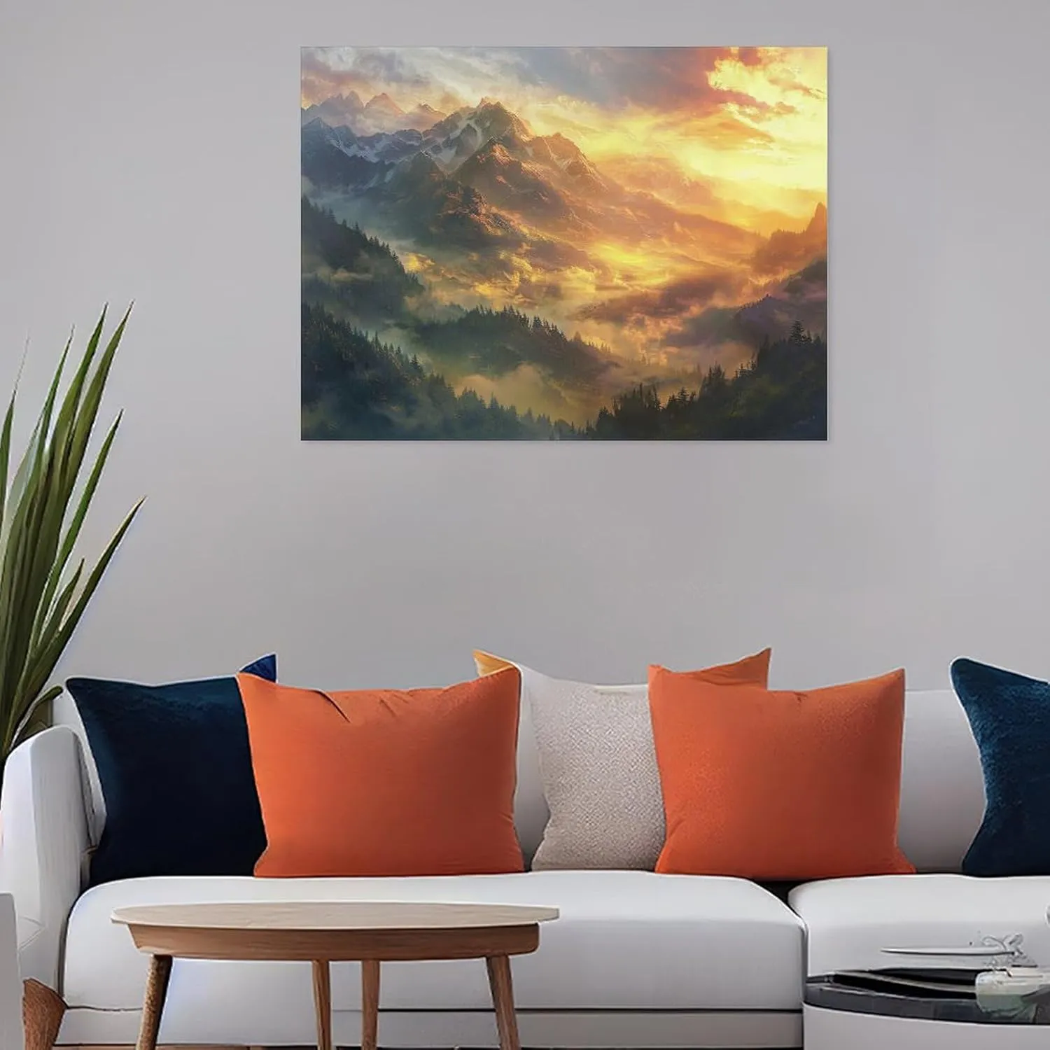 yguaszm Unframed Canvas Print, Sunrise Mountain Top Design, Unique Gift Idea, Premium Canvas, for Living Room, Gift for Friends