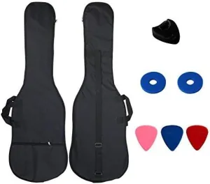 YMC 46-Inch Waterproof Dual Adjustable Shoulder Strap Electric Bass Guitar Gig Bag 5mm Padding Backpack with Accessories(Picks, Pick holder, Strap Lock) -For 43" &46" Full Size Bass Guitar