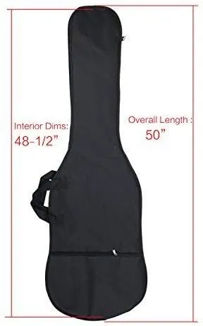 YMC 46-Inch Waterproof Dual Adjustable Shoulder Strap Electric Bass Guitar Gig Bag 5mm Padding Backpack with Accessories(Picks, Pick holder, Strap Lock) -For 43" &46" Full Size Bass Guitar