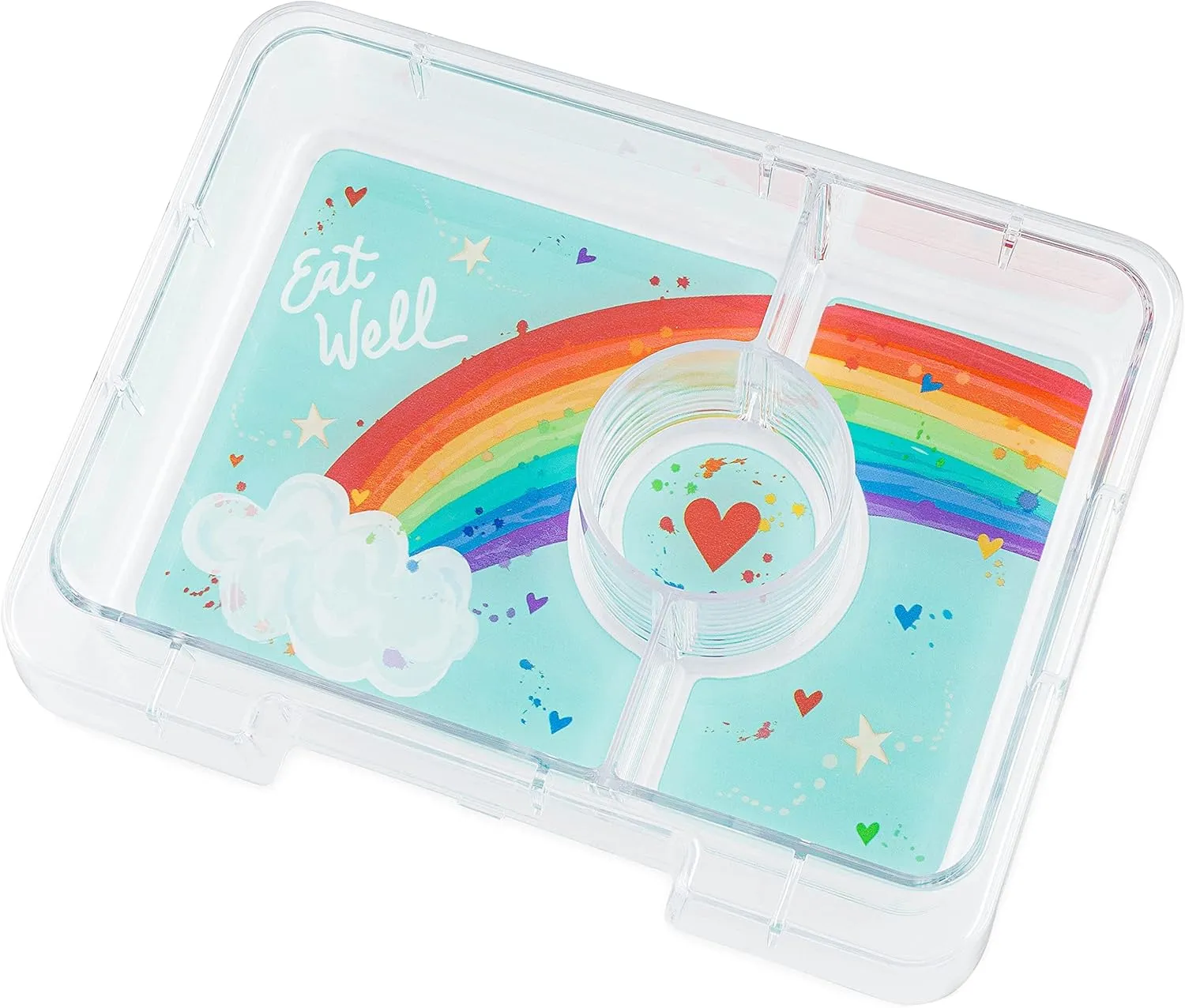 Yumbox Snack Box - 3 Compartment - Leakproof Bento Lunch Box for Kids (Fifi Pink with Rainbow Tray)