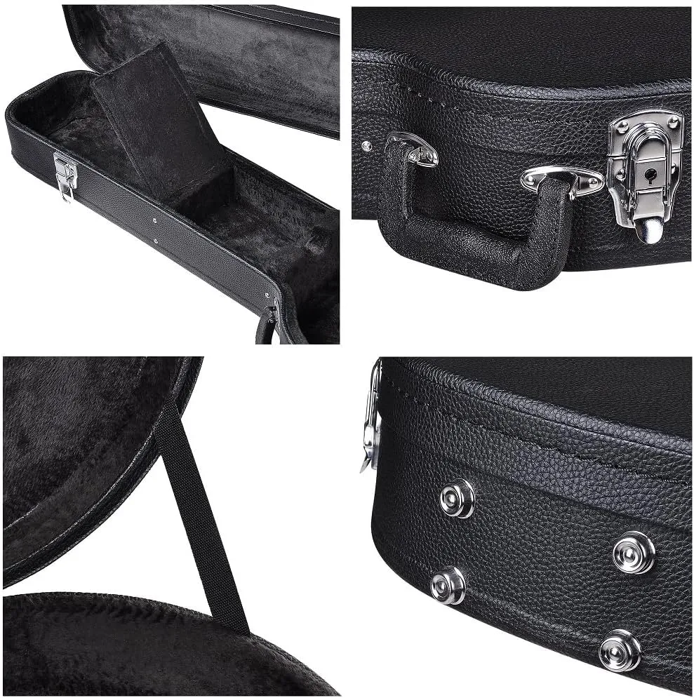 ZeHuoGe Electric Guitar Case For Les Paul Electric Guitar Hard-Shell Case With Lock PU Wood Molded Handle US Delivery (For LP Guitar)