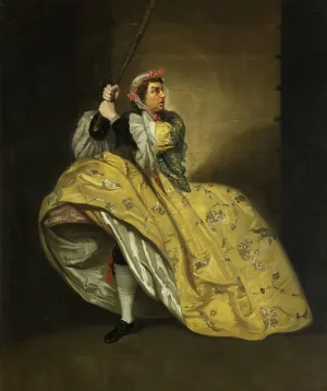 ZhiChengHflBM Famous Painting Wall Art Poster Artwork Print David Garrick As Brute in the provok'd Wife by Johan Zoffany Famous Paintings Replicas for Home Decor 60x90cm