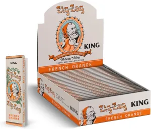 ZIG-ZAG Rolling Papers (King Size) French Orange - Limited Edition Vintage (24 Booklets) - 32 Papers Each