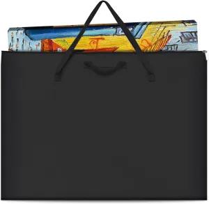 ZKOO Art Portfolio Bag, Light Weight Art Canvas Portfolio Case with Nylon Shoulder Strap, Carrying Storage Case for Artwork, Poster, Sketching, and Drawing (18"*24"-Black)