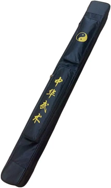 ZooBoo Tai Chi Sword Bag – Durable Kung Fu Single/Double Layer Swords Carrying Case, Martial Arts Weapon Bag with Shoulder Strap, Oxford Cloth & PU Leather Design