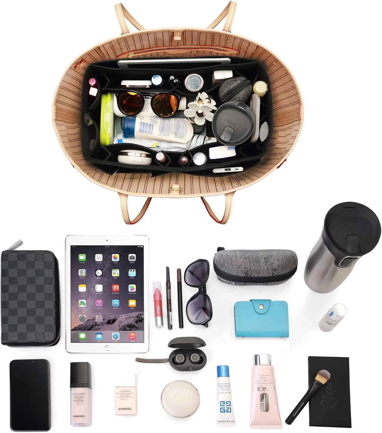 ZTUJO Felt Purse Organizer, Multi Pocket Bag in Bag Organizer For Tote & Handbag Shaper, Speedy 30, Speedy 35 and Speedy 40