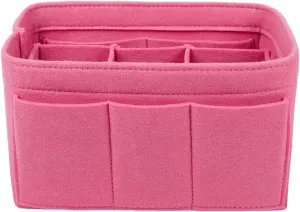 ZTUJO Purse Organizer Insert, Felt Bag Organizer For Handbag Purse Organizer,13 Colors, 6 Size (Large, Pink)